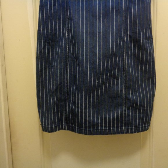 CUTE FOREVER 21 DARK JEAN STRIPES SEXY SUNDRESS LG - Picture 4 of 6